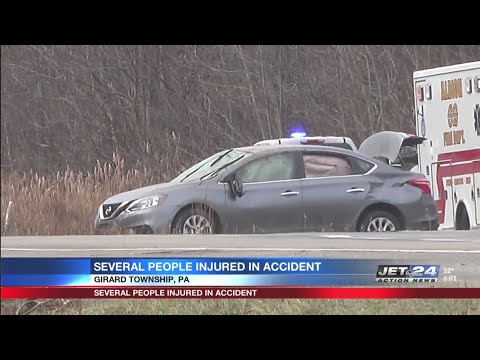 Rollover accident on I-90 near Girard Township sends five patients to the hospital