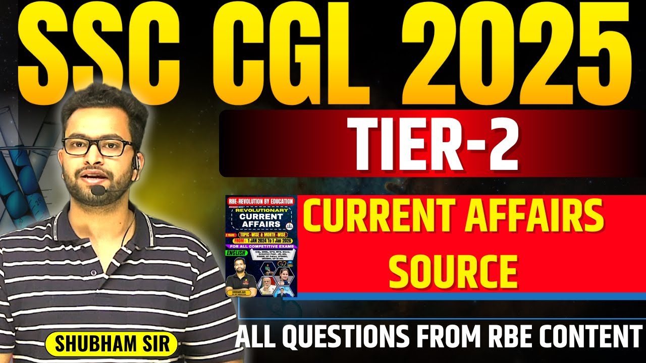 SSC CGL 2025 Tier-2 Paper Source| All current affairs questions from this book| Shubham Sir