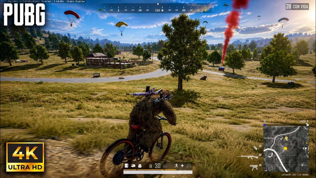 Asi DEBERÍAS USAR la BICICLETA en PUBG para ROTAR como NINJA! 😎 Estos graficos se ven BRUTALES