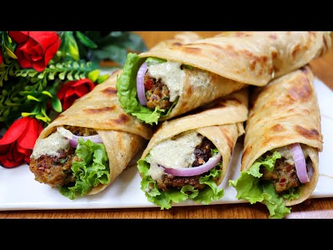 Seekh Kabab Paratha Roll Recipe | Kabab Paratha Roll Recipe By Tasty Food With Maria