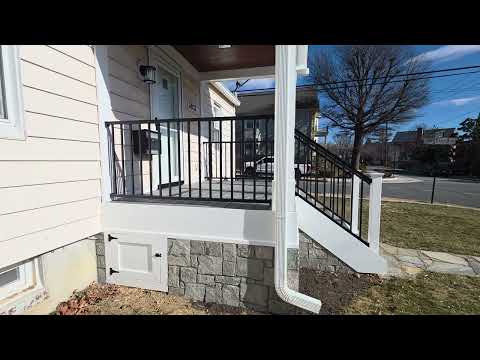 Front Porch Rebuild: Trex Decking, Mahogany Ceiling & Stone Veneer (Arlington, VA) (video)
