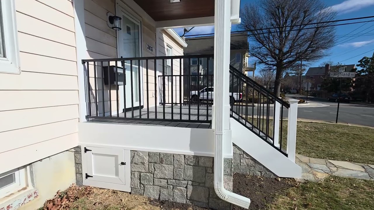Front Porch Rebuild: Trex Decking, Mahogany Ceiling & Stone Veneer (Arlington, VA) (video still)