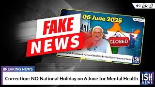 Correction: NO National Holiday on 6 June for Mental Health