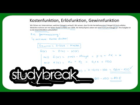 Kostenfunktion, Erlösfunktion, Gewinnfunktion | Mikroökonomie