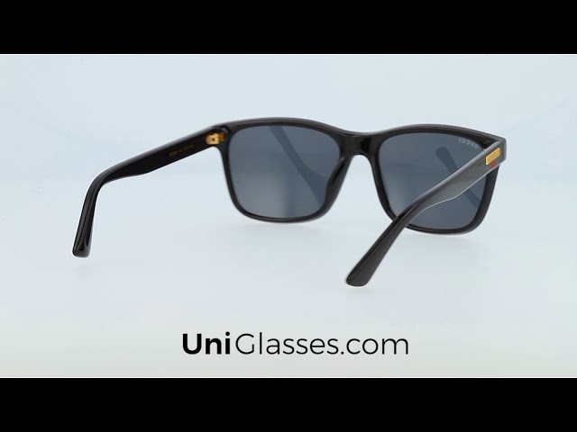 Vídeo relacionado con GUCCI SUNGLASSES GG0746S-001 BLACK-BLACK-GREY 57 MENS