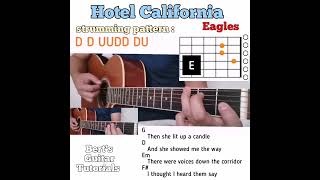 Download lagu Hotel California - Eagles guitar chords w/ lyrics & strumming tutorial mp3