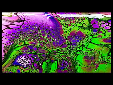 Acrylic Pour Fluid Art Video of Shelee Art Bloom Technique on Set of Glass Coasters #sheleeartstyle