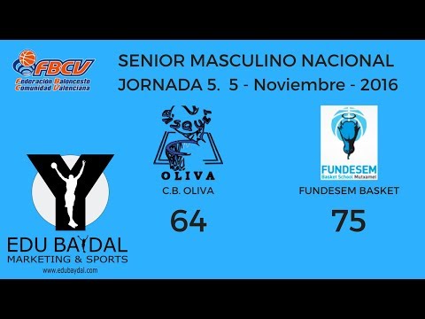 CLUB BASQUET OLIVA - FUNDESEM BASKET SCHOOL INNOVA MUTXAMEL. JORNADA 5