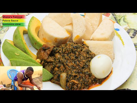 Let's Prepare Palava Sauce || Simplest Kontonmire Stew with Boiled Yam Recipe on the Internet