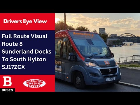 DEV: FULL ROUTE VISUAL | Nexus Bus Route 8 - Sunderland Docks to South Hylton | SJ17ZCX