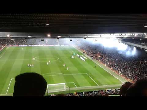 St Etienne fans at Old Trafford, Europe League