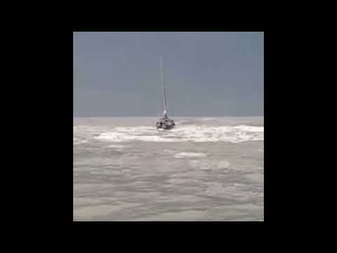A SAILBOAT LEAVES HARBOR IN A STORM OF A SEA AND LOOK WHAT HAPPENS!!