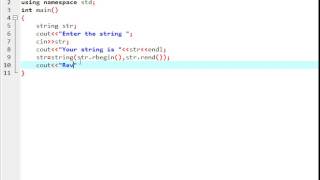 How to Reverse string in c++ simple program