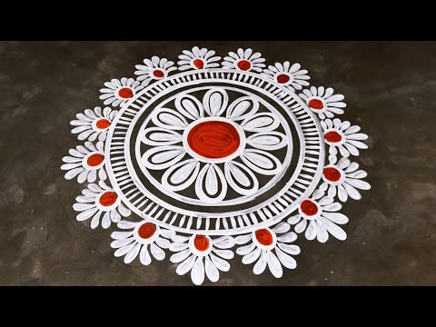 easy alpona design for laxmi puja /  how to drow alpona design / laxmi puja alpona design / rangoli