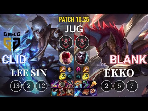 GEN Clid Lee Sin vs Blank Ekko Jungle - KR Patch 10.25