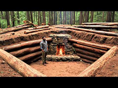 I Spent 60 Days Building a Secret 2-Story Underground Bunker Alone | Bushcraft (Full Movie)