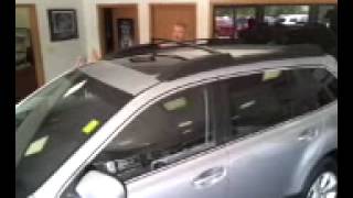 preview picture of video 'Subaru Outback Built In Cross Bars Demonstration at Cedar Rapids Iowa Subaru Dealer'