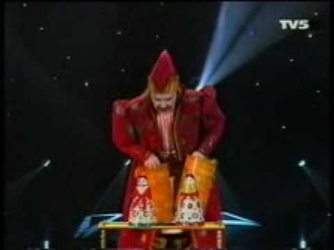 Valeriy Bastrakov with folklor magic act RUSSIAN SOUVENIR on TV Show LE GRAND CABARE DU MONDE 2001