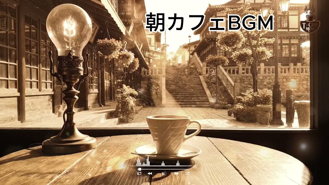 柔らかな光に満ちた朝のカフェで、穏やかなボサノヴァとジャズの旋律に包まれながら過ごす贅沢なひととき