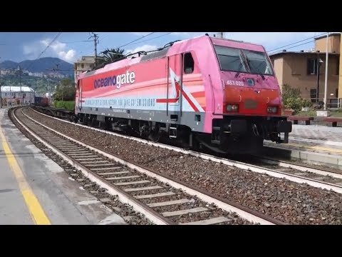 transito TC con E483 020 Oceanogate a Genova Sampierdarena