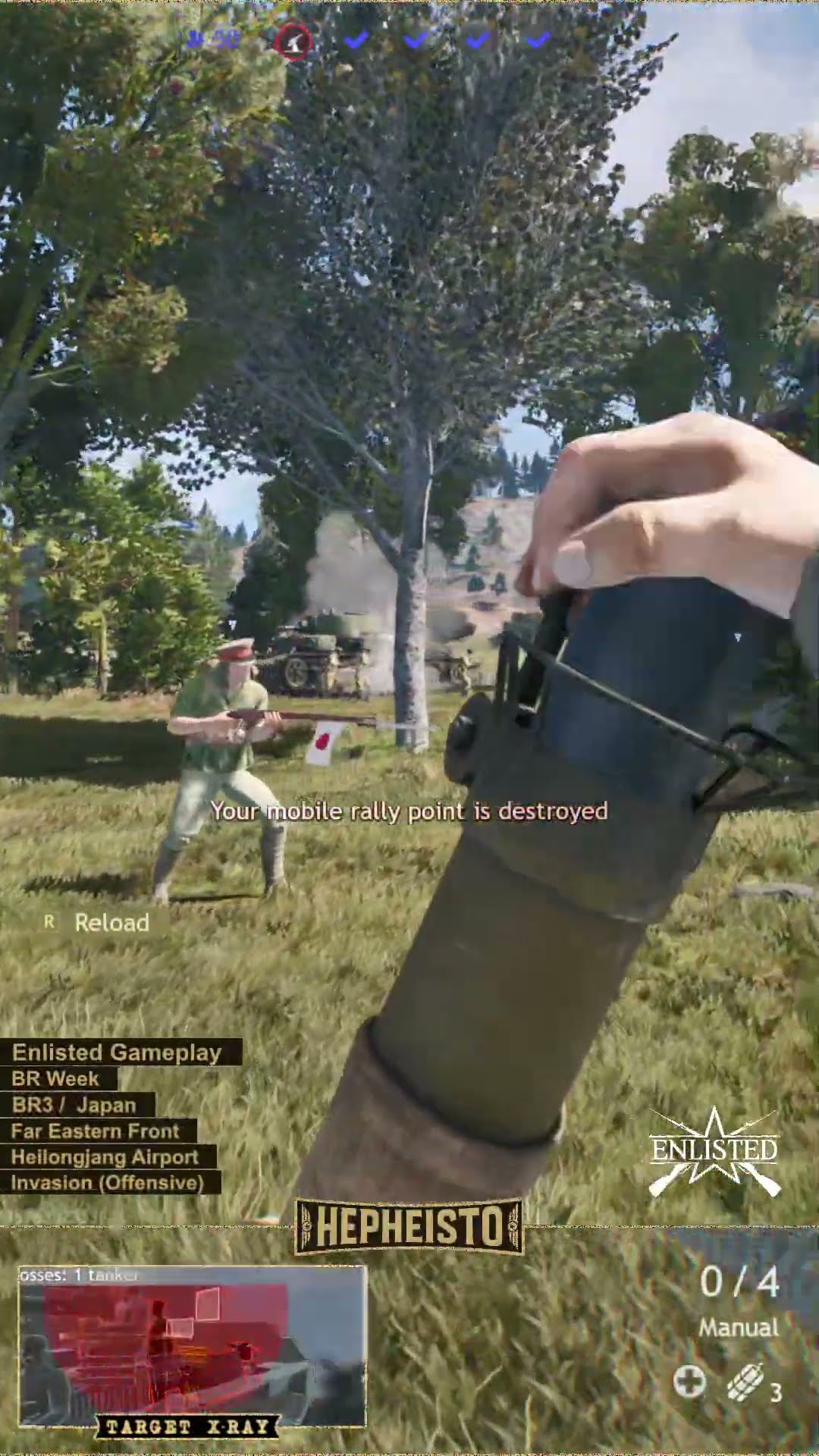 Anti Tank Gunner eliminates Tank T-28E with Type 4 Rocket Launcher