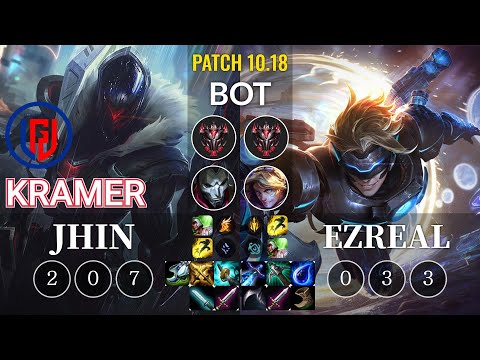 LGD Kramer Jhin vs Ezreal Bot - KR Patch 10.18