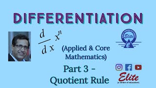 Quotient Rule of Differentiation. (Applied and Core Mathematics) - Class 11 and 12 #quotientrule