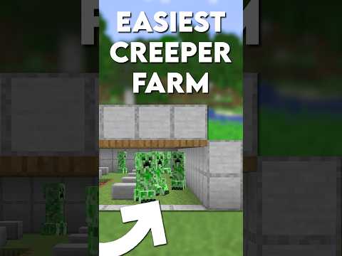 Minecraft Easiest CREEPER Farm Tutorial - 550+ Gunpowder Per Hour