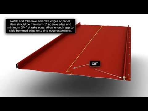 How to Install Standing Seam Metal Roofing - Hemmed Eave and Rake.