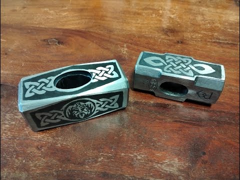 Mjolnir - il martello di Thor - Incisione elettrolitica, dremel e pirografia  - parte 1