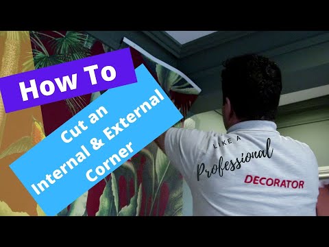 How to cut an internal and external corner when wallpapering