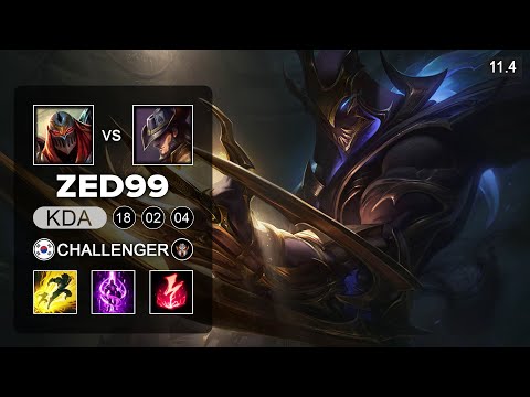 ZED99 Zed Mid vs Twisted Fate - KR Challenger Patch 11.4