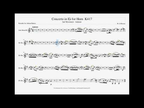 Mozart Horn Concerto No 2 K417 2nd Movement Karaoke