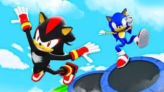 GTA 5 Sonic vs Shadow Sonic Epic Trampoline Jumps/Fails (Ragdolls) #6