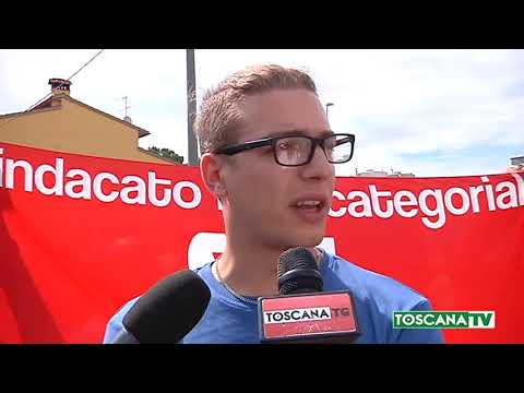 2018-06-13 PRATO - PROTESTA PER LICENZIAMENTI, SUBITO RIASSUNTI 4 COBAS
