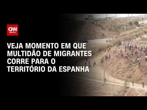 Multidão de migrantes corre para território da Espanha; veja gravação | CNN BRASIL