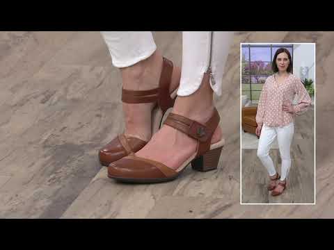 Clarks Collection Leather Heeled Mary Janes - Valarie Rally on QVC