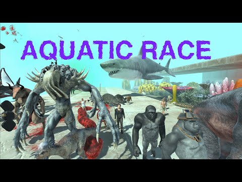 AQUATIC DINOSAUR RACE PART 2 - Animal Revolt Battle Simulator