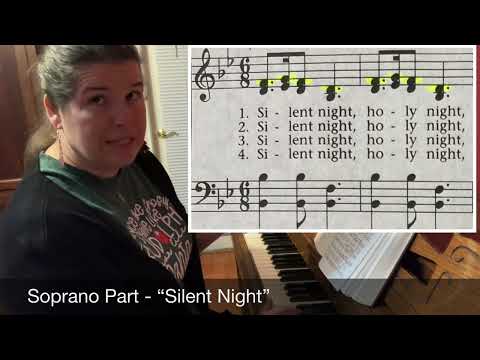 SILENT NIGHT / SATB Christmas Hymn Tutorial / Learn to Sing Hymns in Four Part Harmony