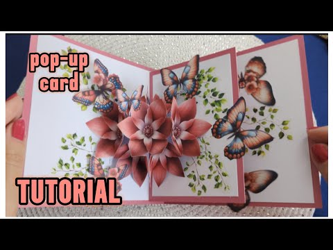 Tutorial: flowers POP-UP card 🌺💞🌿 (with other examples at the END). Nature inspired scene #diycard