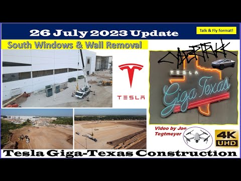 South Window Removal, CFA Pile Drilling & Cathode Concrete!  26 July 2023 Giga Texas Update(07:35AM)