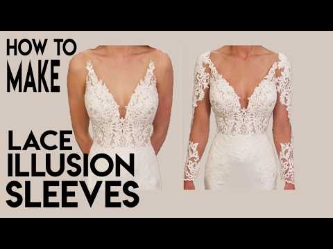 How to Make Lace Illusion Sleeves for a Wedding Gown,...