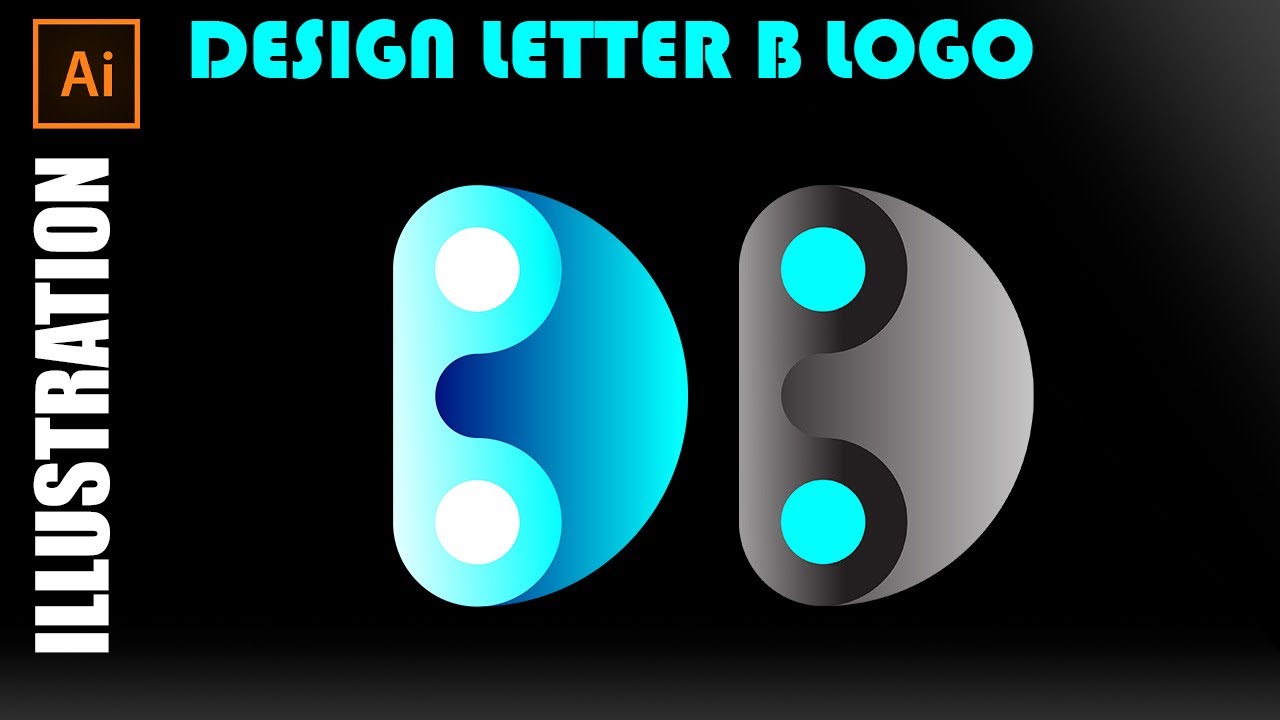 Design Letter B Geometric Abstract logo in Adobe illustrator