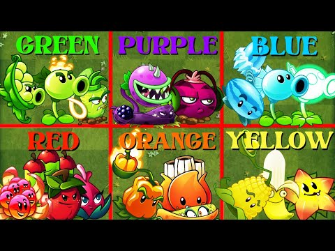 Random 6 color Teams Plants Battlez - Who Will Win? - PvZ 2 Team vs Team
