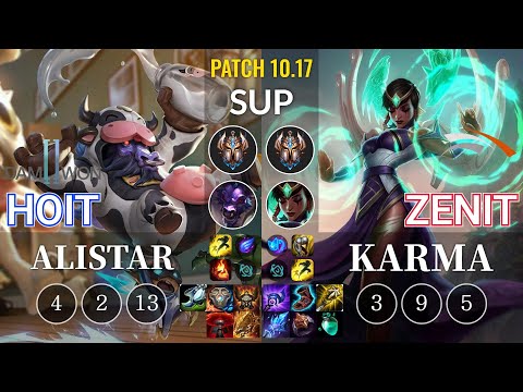 DWG Hoit Alistar vs HLE Zenit Karma Sup - KR Patch 10.17