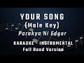 YOUR SONG - MALE KEY - FULL BAND KARAOKE - INSTRUMENTAL - PAROKYA NI EDGAR