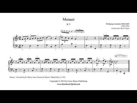 Mozart : Menuet in F Major, K 5