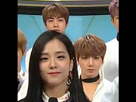 170226 BTS Jin and Blackpink Jisoo moments Inkigayo