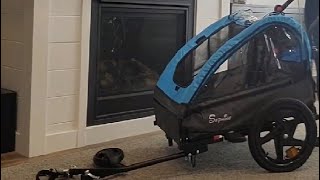 Sepnine Kids Bike Trailer, 2 in1 Canopy Carrier Converts to Stroller, Very good stroller and bike