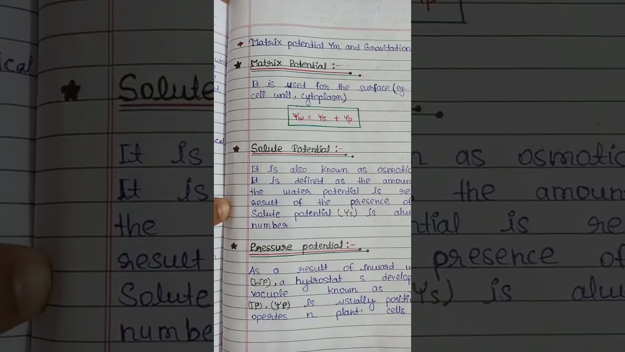 #b.sc 5 semester || water potential and it's component 💧|| unit 1 #botany #2023🔥